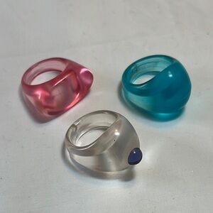 Colorful Resin Rings Set